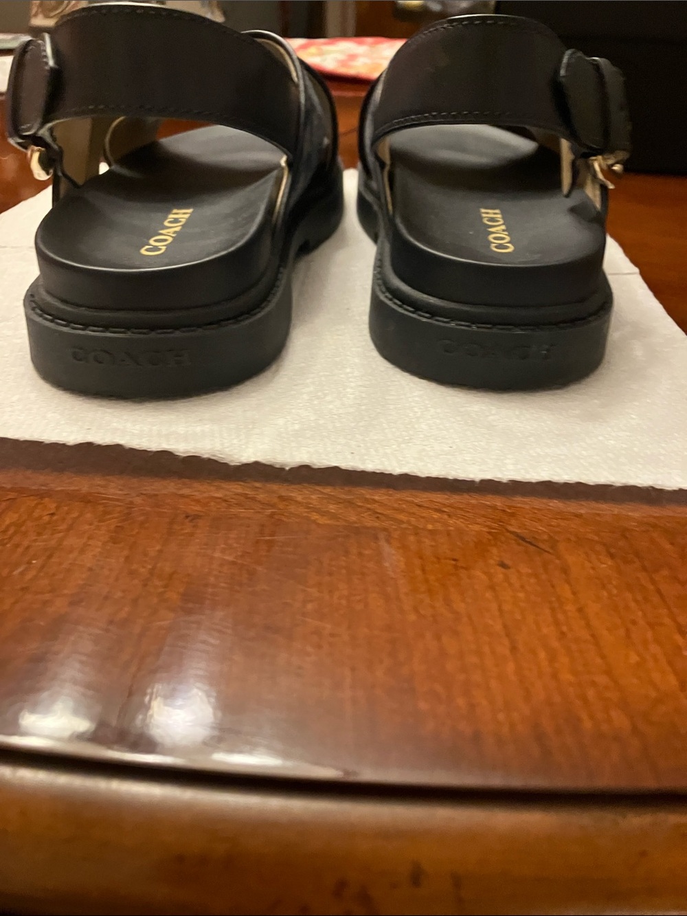 COACH.Navy Signature Canvas Crisscross Slingback Sandals with Box. Size 7 Worn 1 - Picture 15 of 16